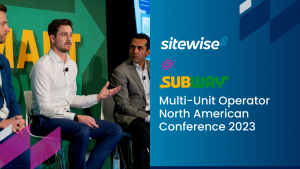 Sitewise's Stephane Bowen speaking at the Subway Multi-Unit Operator North American Conference 2023